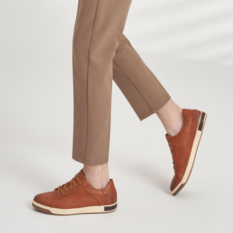 Vostey Men's Sneakers Fashion Brown Casual Shoes Dress Sneaker Oxford Shoes(B81Q13 Yellow Brown 9) - Image 2
